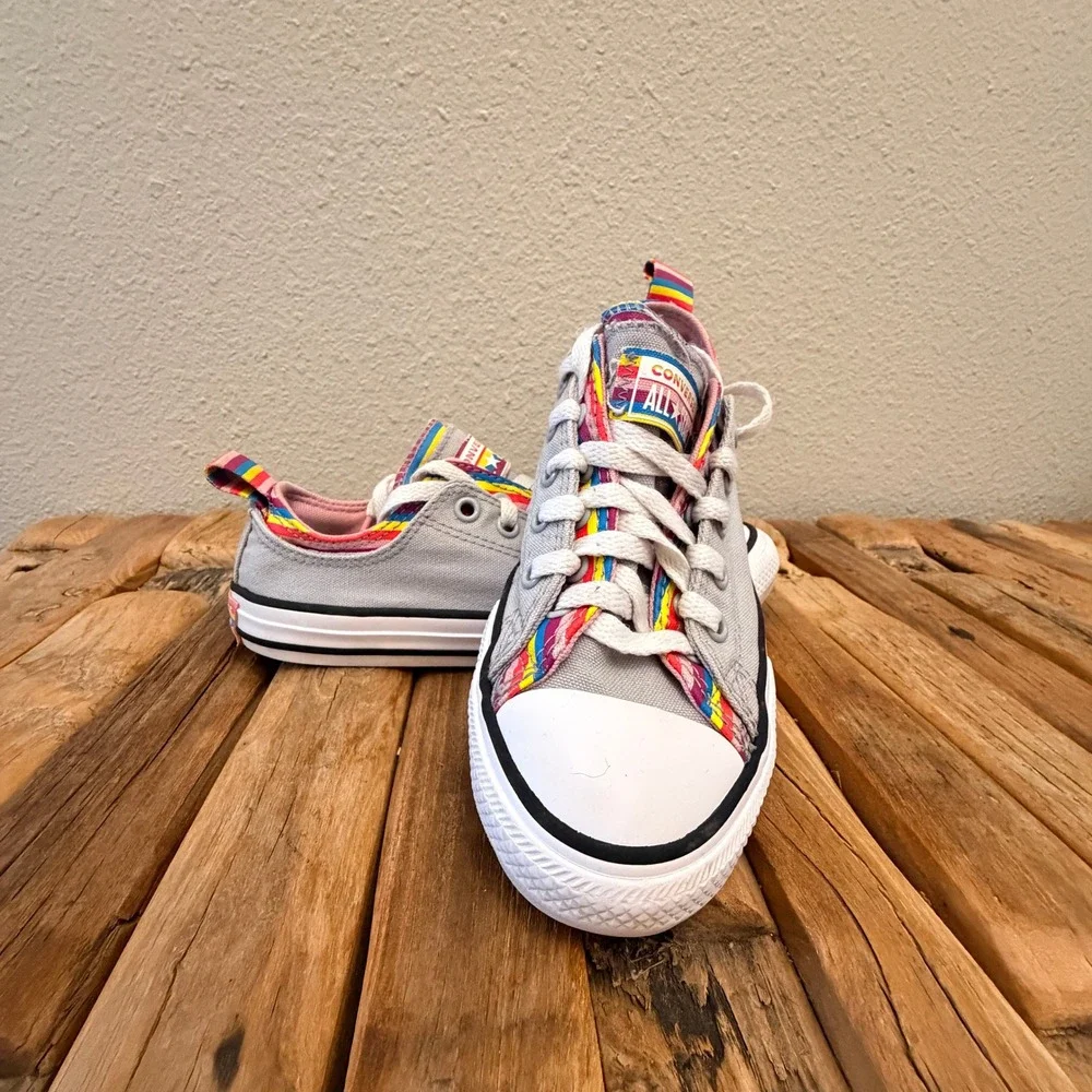 Converse Chuck Taylor All Star Junior 2 Grey Rainbow Double Tongue 669818F